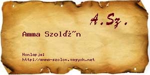 Amma Szolón névjegykártya